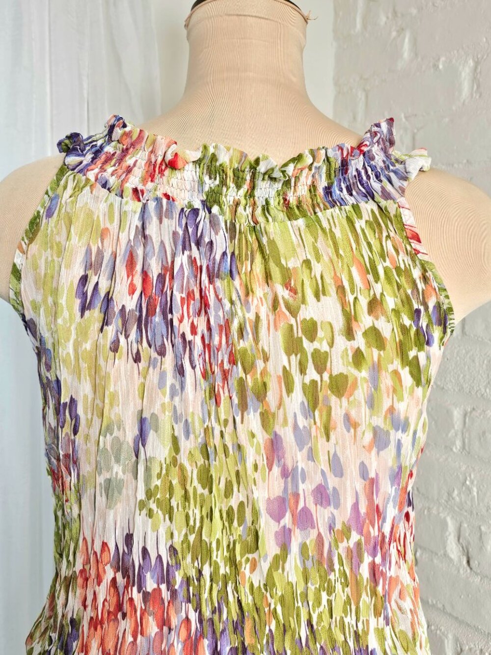 Be Fun Multicolor Off Shoulder Smocked Blouse Size L Watercolor Boho Summer Top